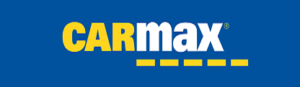 CarMax logo featuring the name in yellow and a blue background.